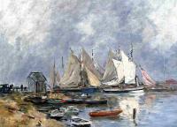 Boudin, Eugene - Trouville, the Port, Boats and Dinghys